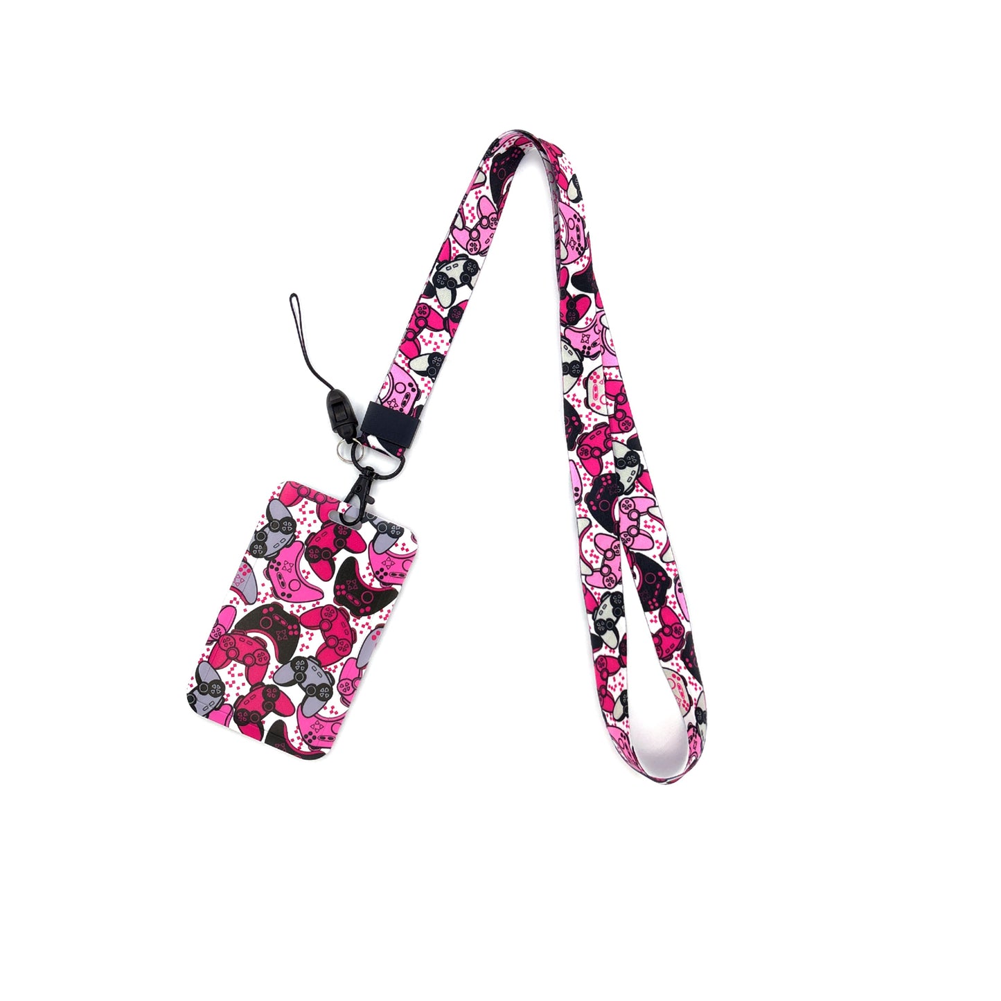 Gamer Lanyard, Card Holder Neck Strap, ID Badge Holder, Retractable Keychain, Phone Straps, Cool Accessories and Gifts