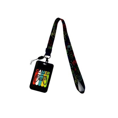 Gamer Lanyard, Card Holder Neck Strap, ID Badge Holder, Retractable Keychain, Phone Straps, Cool Accessories and Gifts