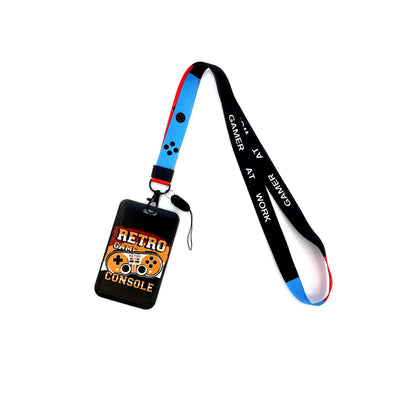 Gamer Lanyard, Card Holder Neck Strap, ID Badge Holder, Retractable Keychain, Phone Straps, Cool Accessories and Gifts