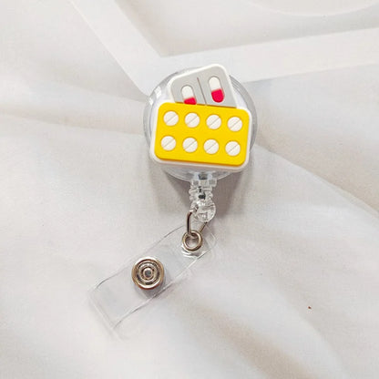 Creative Cartoon Nurse ID Badge Clip, Retractable Reel, Easy Pull Clip Set for Medical Professionals, Student Doctor