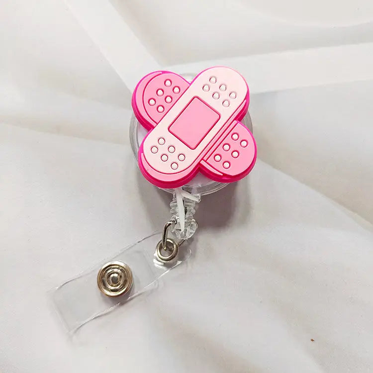 Creative Cartoon Nurse ID Badge Clip, Retractable Reel, Easy Pull Clip Set for Medical Professionals, Student Doctor