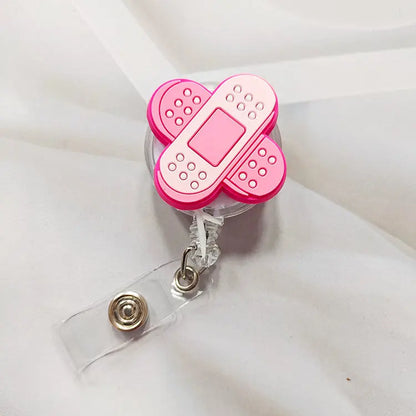 Creative Cartoon Nurse ID Badge Clip, Retractable Reel, Easy Pull Clip Set for Medical Professionals, Student Doctor
