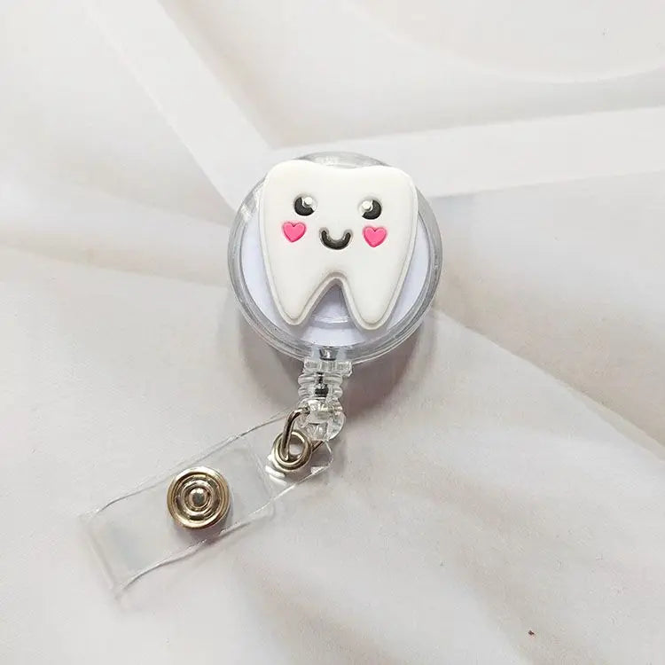 Creative Cartoon Nurse ID Badge Clip, Retractable Reel, Easy Pull Clip Set for Medical Professionals, Student Doctor