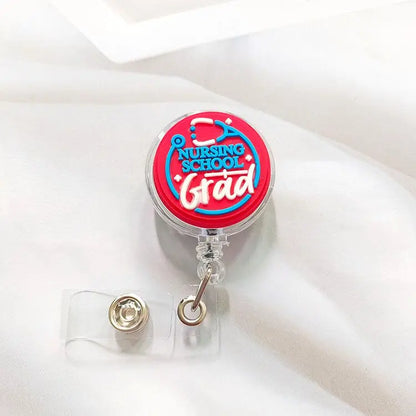 Creative Cartoon Nurse ID Badge Clip, Retractable Reel, Easy Pull Clip Set for Medical Professionals, Student Doctor