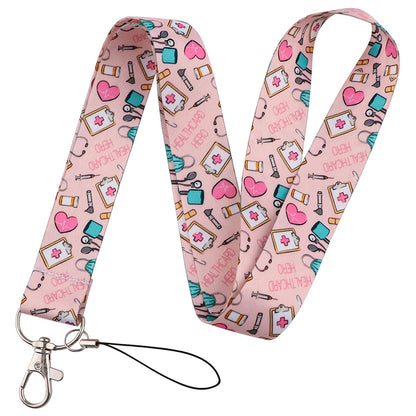Pink Credit Card Holder, Nurse ID Badge Holder with Lanyard, Doctor, Student, Travel, Business Card Cover