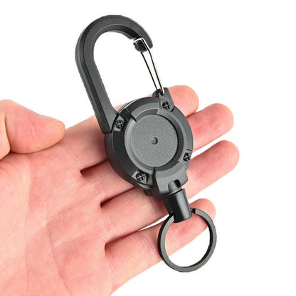 Heavy Duty Retractable Key Chain, with Steel Wire Rope, Carabiner Buckle, and Key Holder, for Outdoor and Multiple Tool