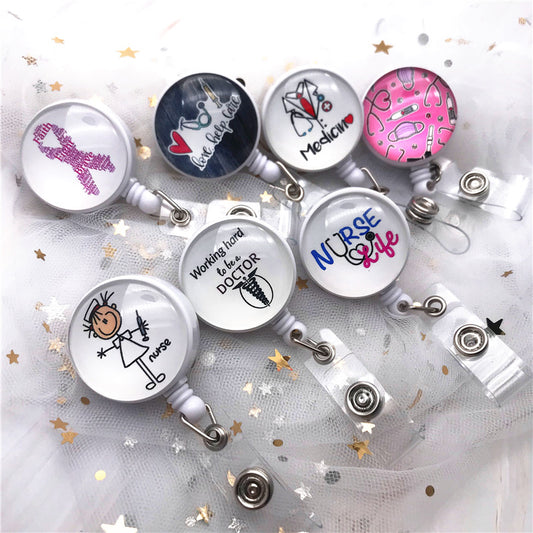 Top Quality, Cute Cartoon Badge Reel, Retractable ID Holder for Nurse, Doctor, Student