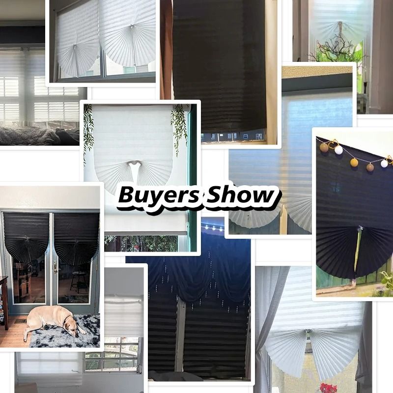 Self Adhesive Pleated Blackout Window Shade Non Woven Curtain for Home and Office