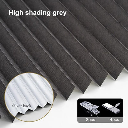 Self Adhesive Pleated Blackout Window Shade Non Woven Curtain for Home and Office