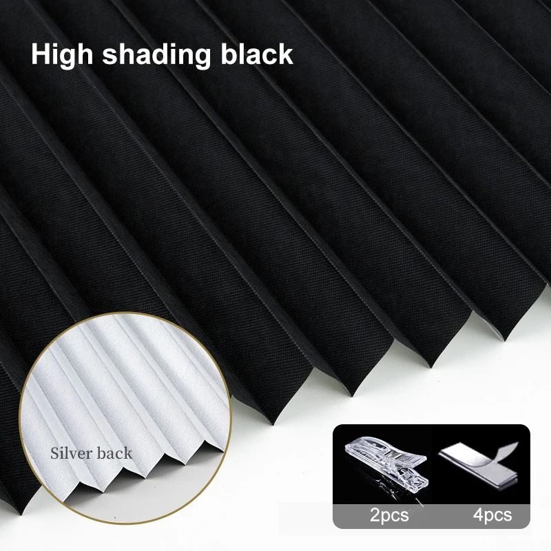 Self Adhesive Pleated Blackout Window Shade Non Woven Curtain for Home and Office
