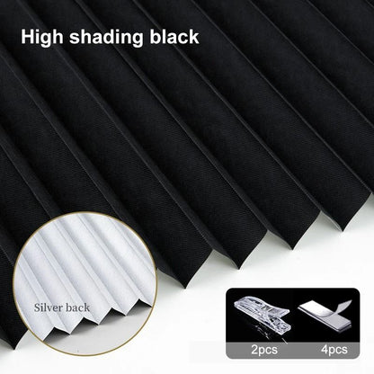 Self Adhesive Pleated Blackout Window Shade Non Woven Curtain for Home and Office