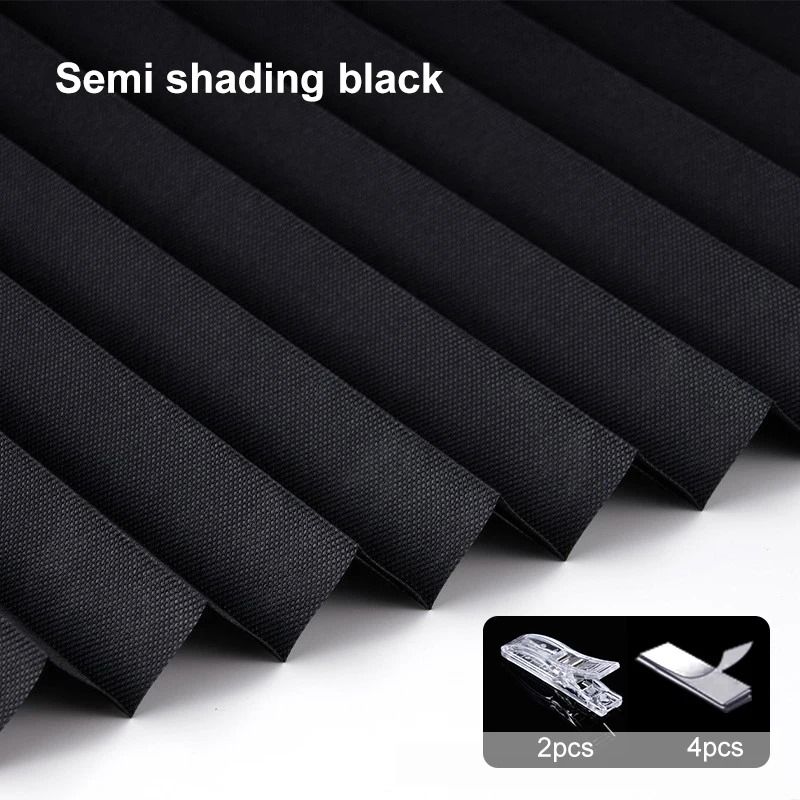 Self Adhesive Pleated Blackout Window Shade Non Woven Curtain for Home and Office