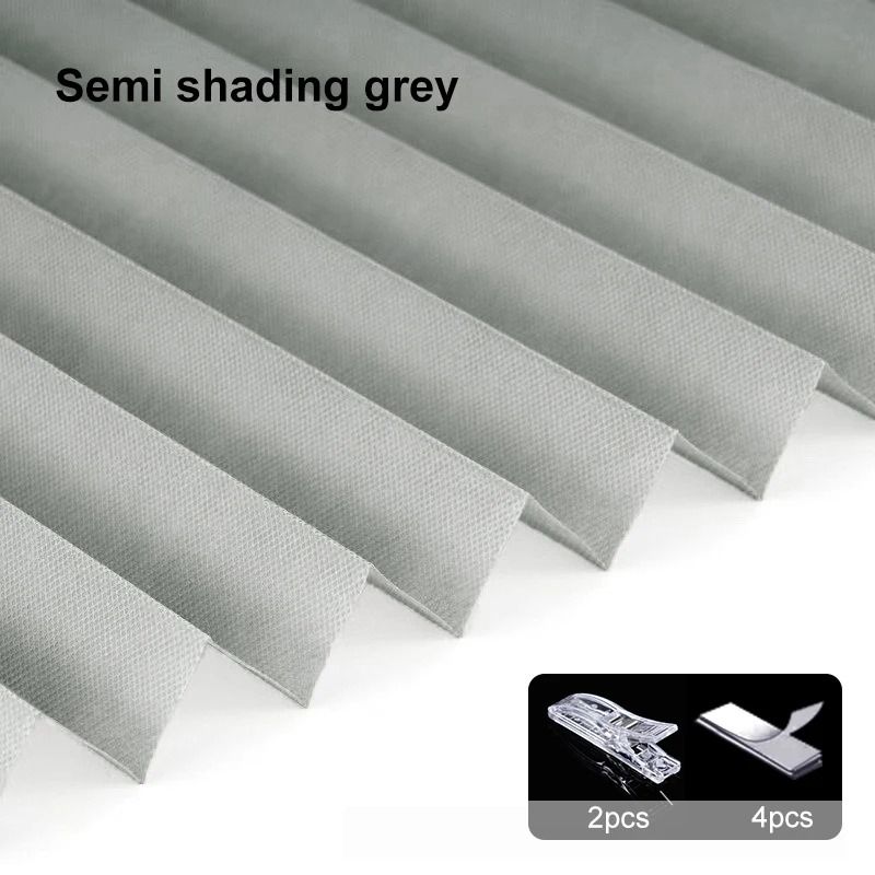 Self Adhesive Pleated Blackout Window Shade Non Woven Curtain for Home and Office