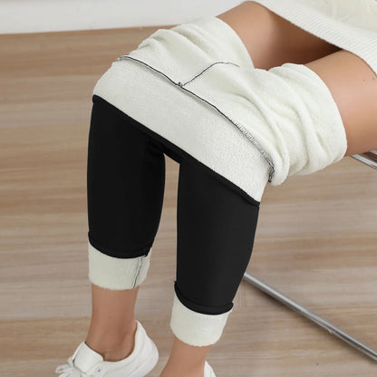 Winter Warm Fleece Leggings Velvet Thick High Waist Elastic Tights for Women