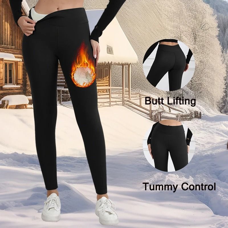 Winter Warm Fleece Leggings Velvet Thick High Waist Elastic Tights for Women