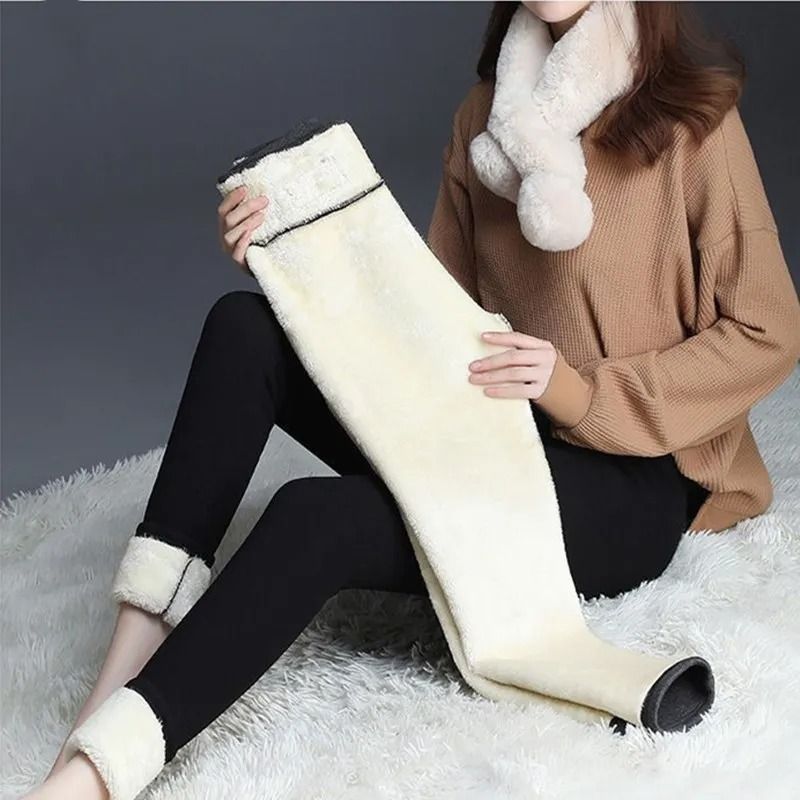 Womens Fleece Lined Thermal Leggings with High Waist Fit