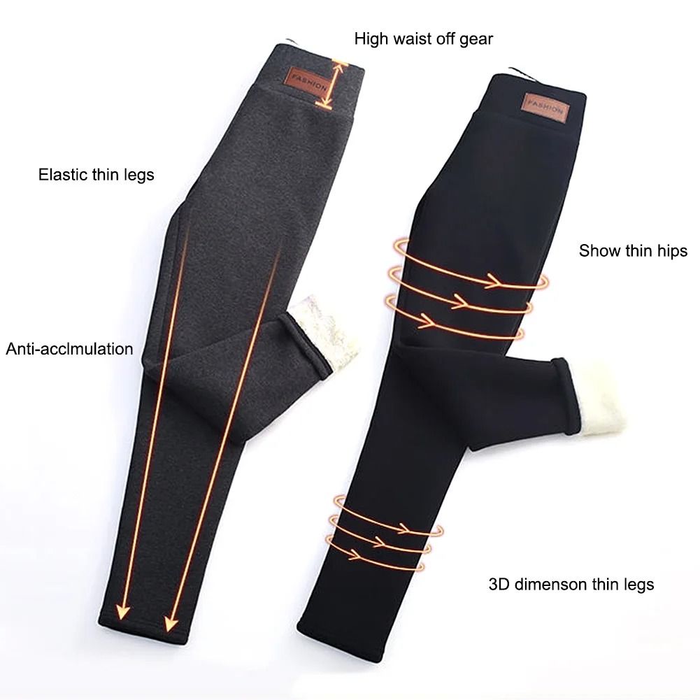 Womens Fleece Lined Thermal Leggings with High Waist Fit