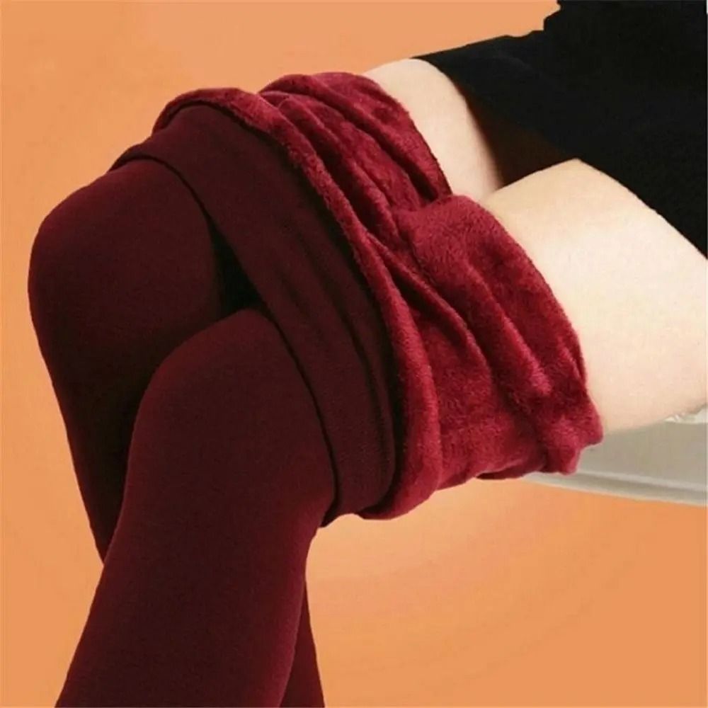 Women Thermal Velvet Pantyhose Thick Warm Fleece Lined Slim Leggings