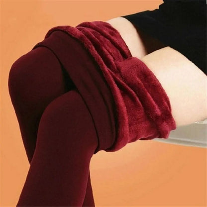 Women Thermal Velvet Pantyhose Thick Warm Fleece Lined Slim Leggings