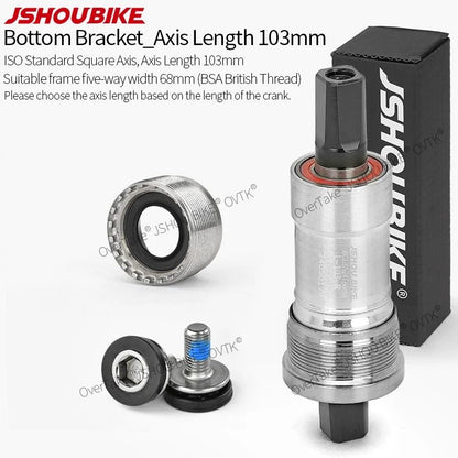 Square Taper Bottom Bracket BSA 68mm Sealed Bearing for MTB and Road Bikes