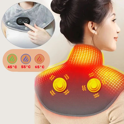 Electric Heating Neck and Shoulder Massager with Infrared Therapy and Vibration
