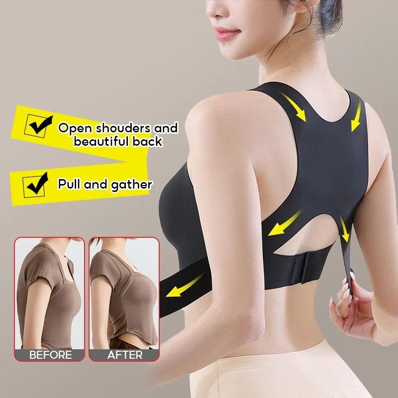 Wireless Posture Support Bra with Cross Back Design for All Day Comfort