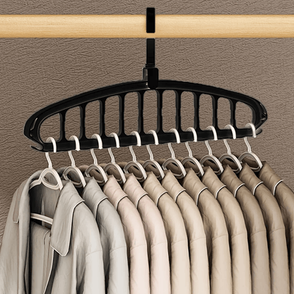 SpaceMax Folding Multi Hole Clothes Hanger and Wardrobe Organizer for Space Saving Storage