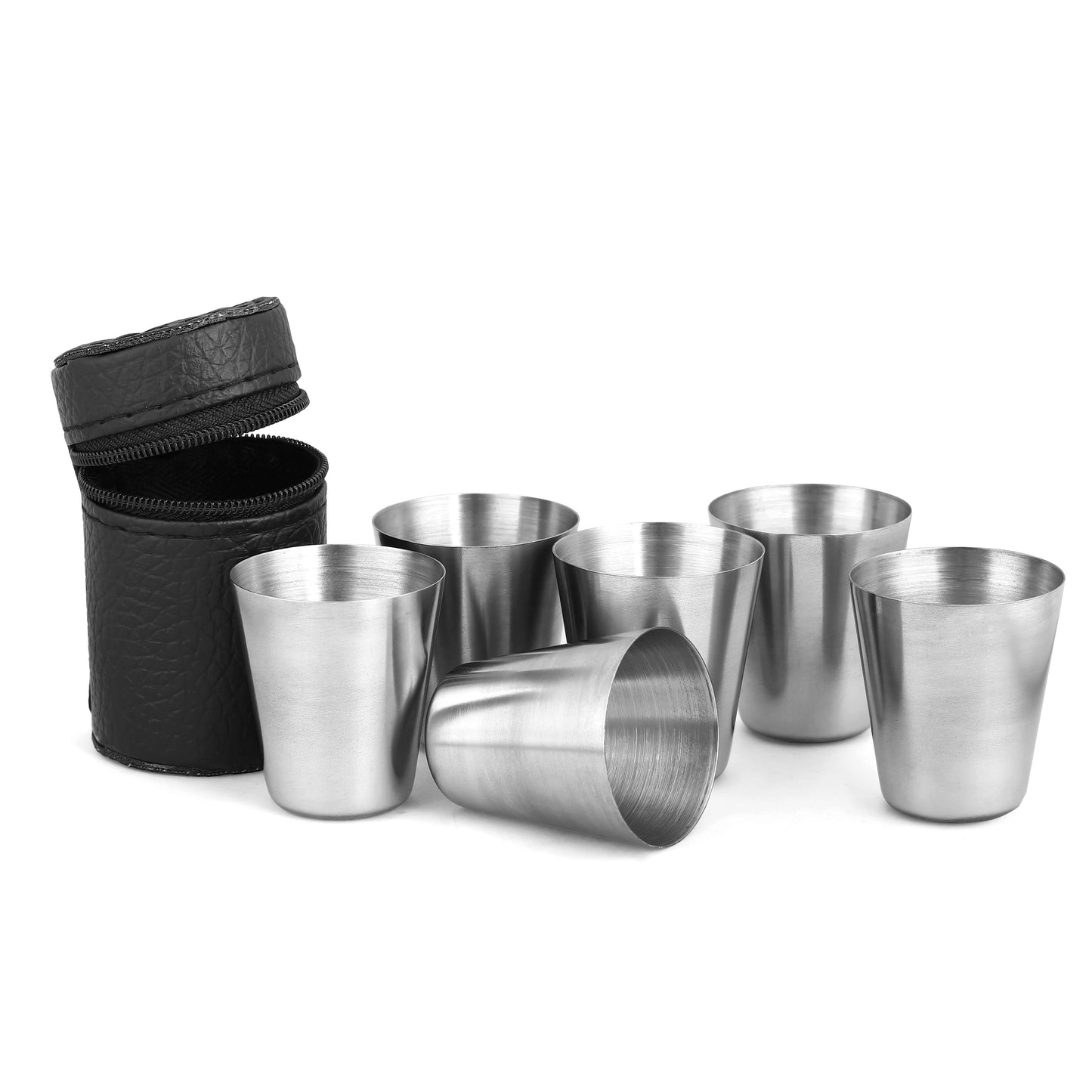 Stainless Steel Mini Cups Set Portable Travel Drinkware with Case