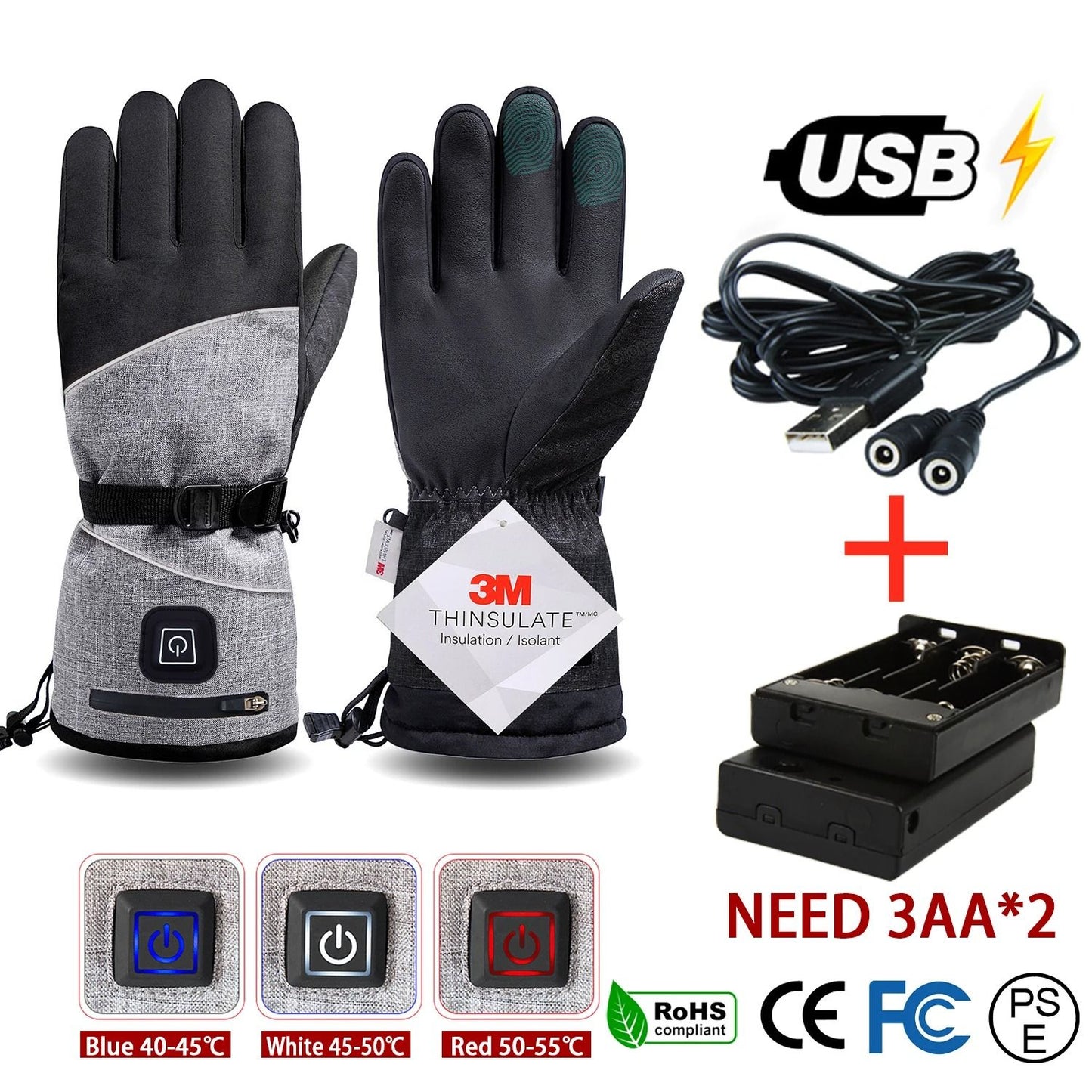 Electric Heated Winter Gloves – Waterproof Thermal Hand Warmers for Skiing, Cycling, and Outdoor Sports
