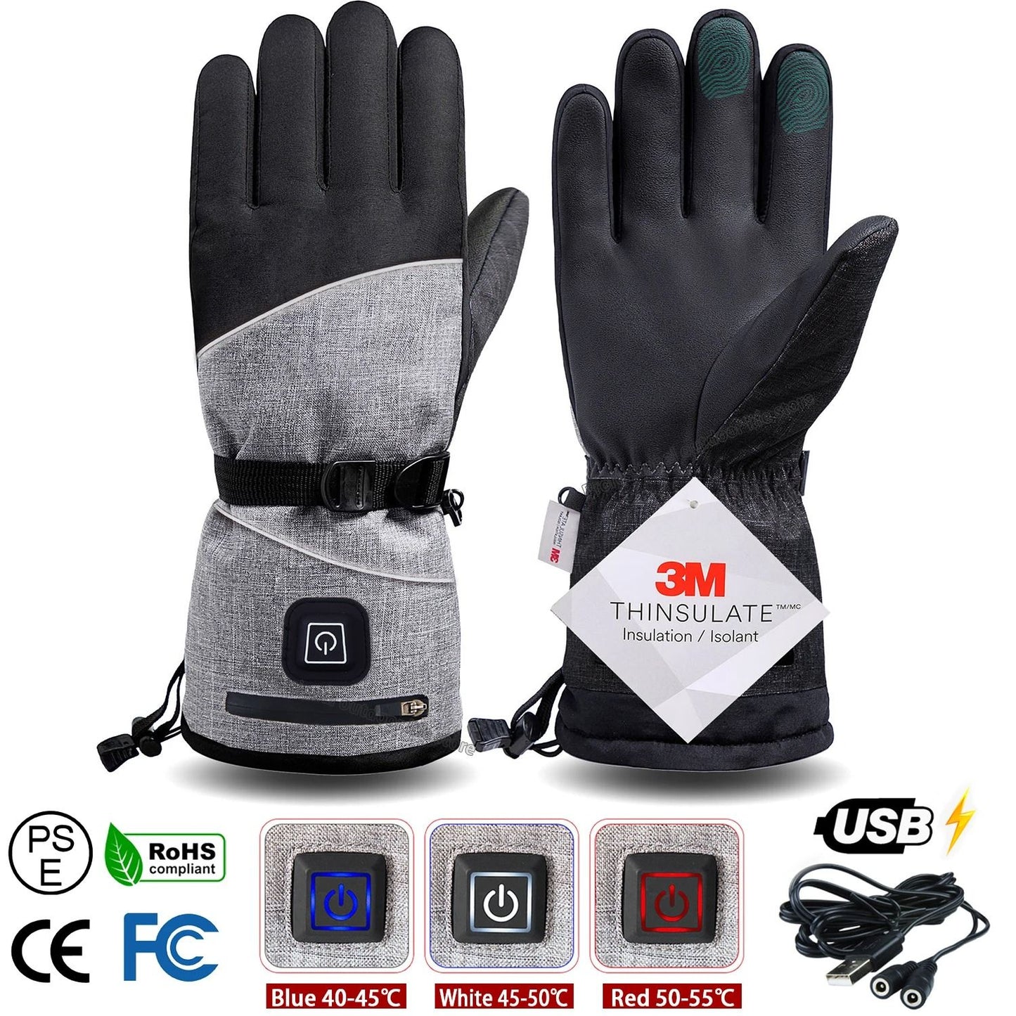 Electric Heated Winter Gloves – Waterproof Thermal Hand Warmers for Skiing, Cycling, and Outdoor Sports
