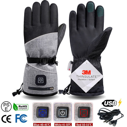 Electric Heated Winter Gloves – Waterproof Thermal Hand Warmers for Skiing, Cycling, and Outdoor Sports