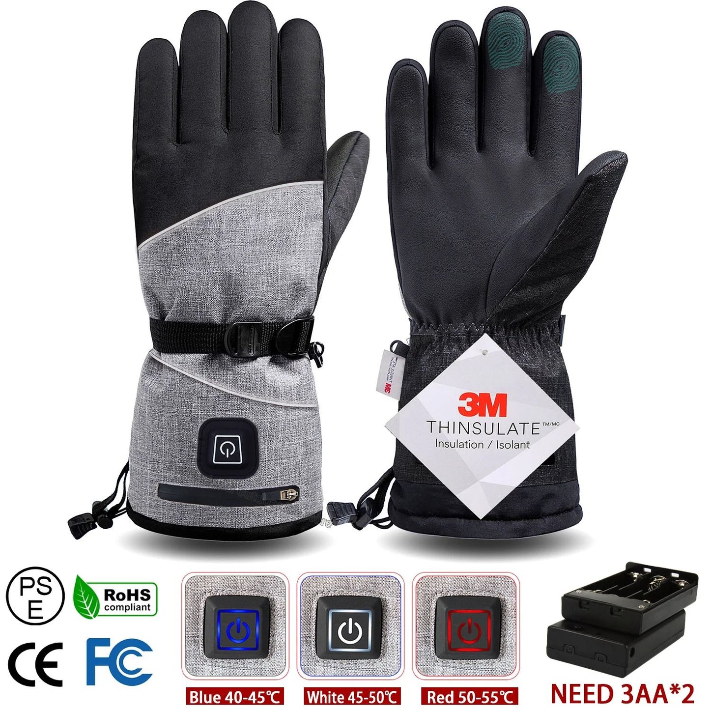 Electric Heated Winter Gloves – Waterproof Thermal Hand Warmers for Skiing, Cycling, and Outdoor Sports