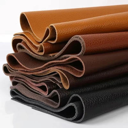 Genuine Top-Grain Cowhide Leather Fabric – Premium Brown Upholstery Material for Sofas, Headboards, and Crafts
