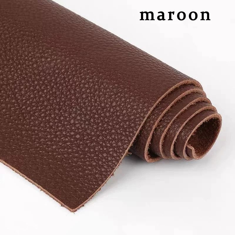 Genuine Top-Grain Cowhide Leather Fabric – Premium Brown Upholstery Material for Sofas, Headboards, and Crafts