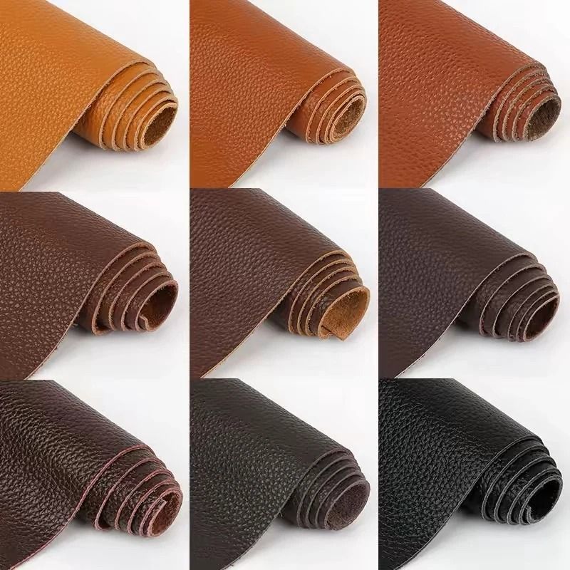 Genuine Top-Grain Cowhide Leather Fabric – Premium Brown Upholstery Material for Sofas, Headboards, and Crafts