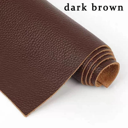 Genuine Top-Grain Cowhide Leather Fabric – Premium Brown Upholstery Material for Sofas, Headboards, and Crafts