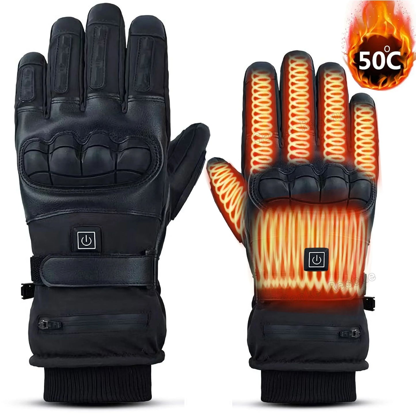 Heated Tactical Motorcycle Gloves – USB or Battery Powered Winter Riding Gloves for Men