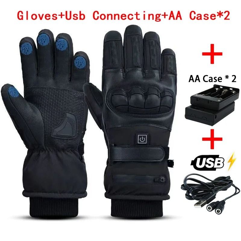 Heated Tactical Motorcycle Gloves – USB or Battery Powered Winter Riding Gloves for Men