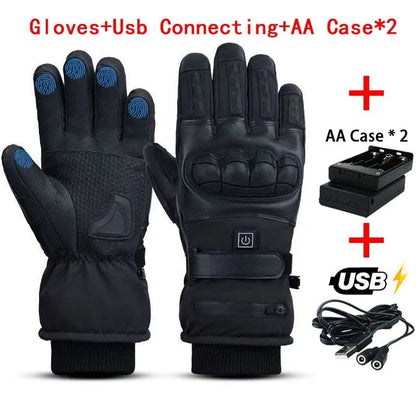 Heated Tactical Motorcycle Gloves – USB or Battery Powered Winter Riding Gloves for Men