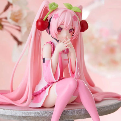 Hatsune Miku Pink Dress PVC Figure Cherry Blossom Collectible