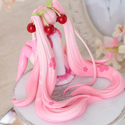 Hatsune Miku Pink Dress PVC Figure Cherry Blossom Collectible