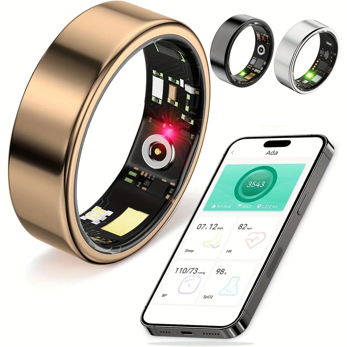 Smart Ring with Sleep Tracking and Motion Monitoring for iPhone and Android
