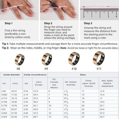 Smart Ring with Sleep Tracking and Motion Monitoring for iPhone and Android