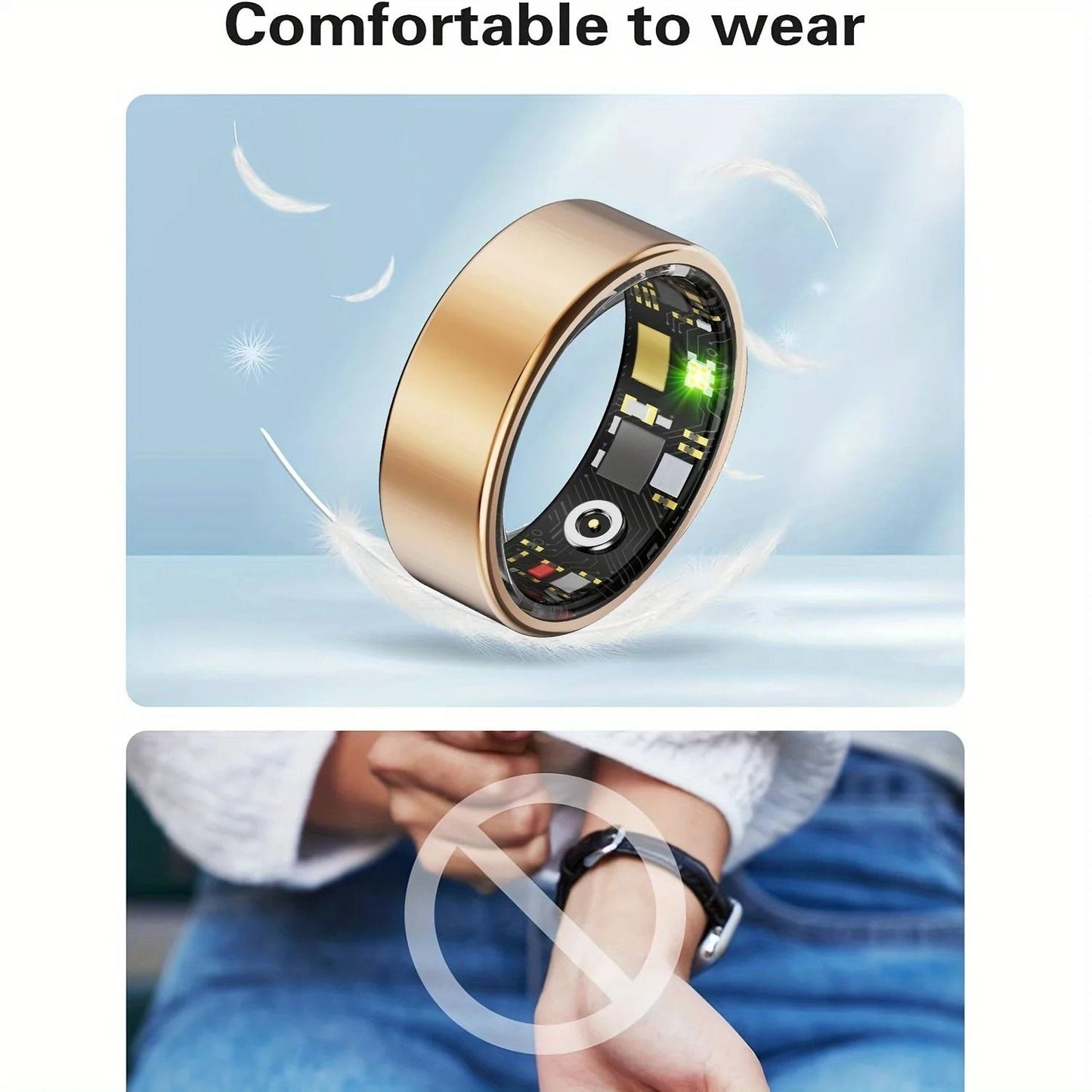 Smart Ring with Sleep Tracking and Motion Monitoring for iPhone and Android
