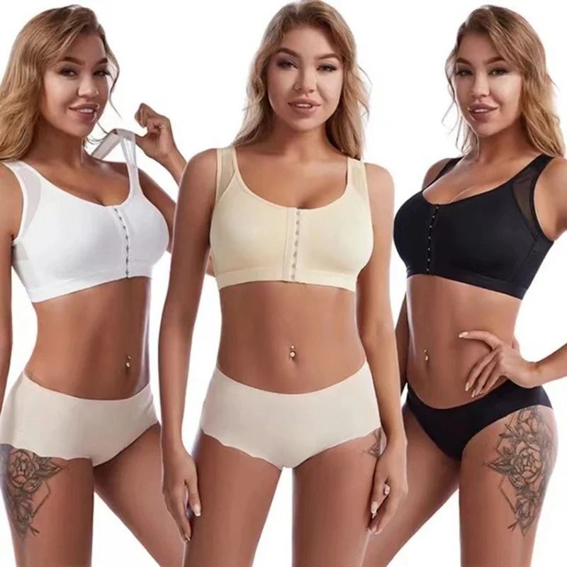 Front Closure Posture Support Lift Bra with Cross Back Design