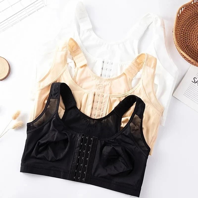 Front Closure Posture Support Lift Bra with Cross Back Design