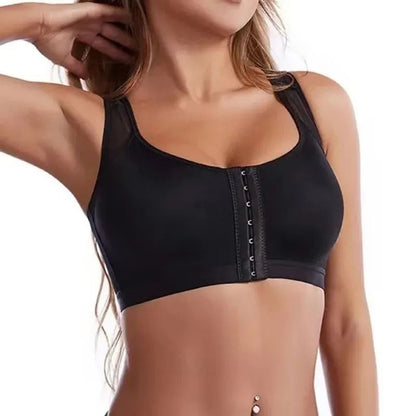 Front Closure Posture Support Lift Bra with Cross Back Design