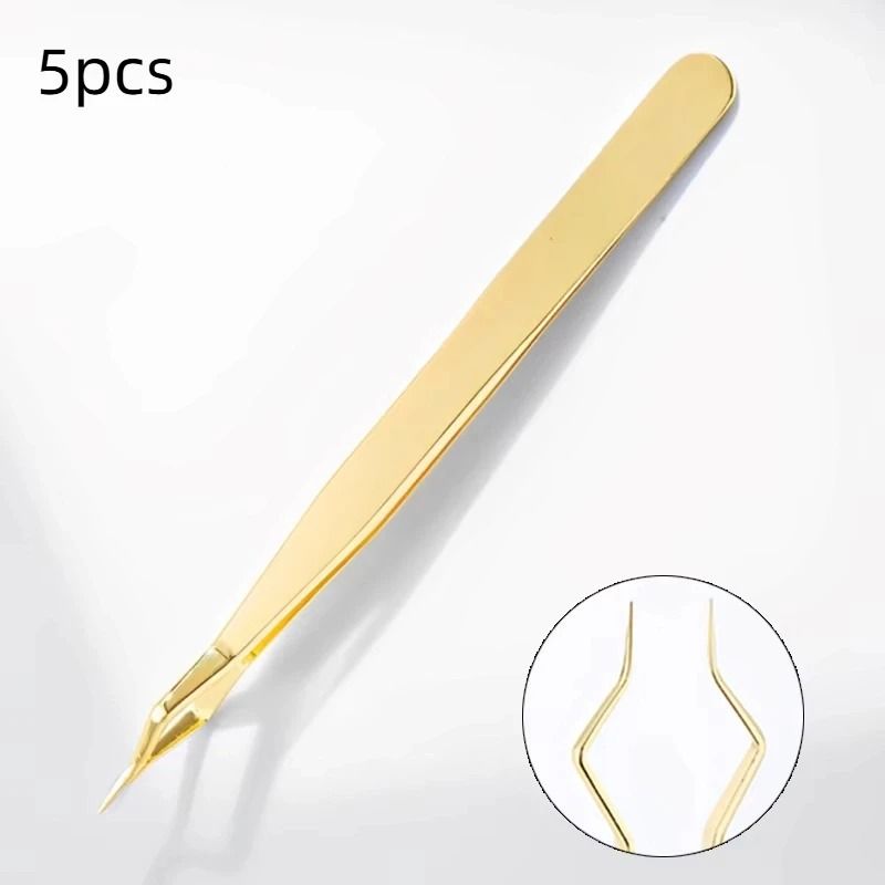 Precision Anti Static Stainless Steel Tweezers for Eyelash and Nail Art