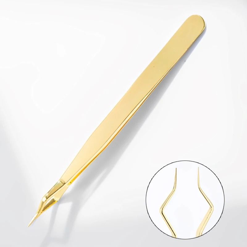 Precision Anti Static Stainless Steel Tweezers for Eyelash and Nail Art