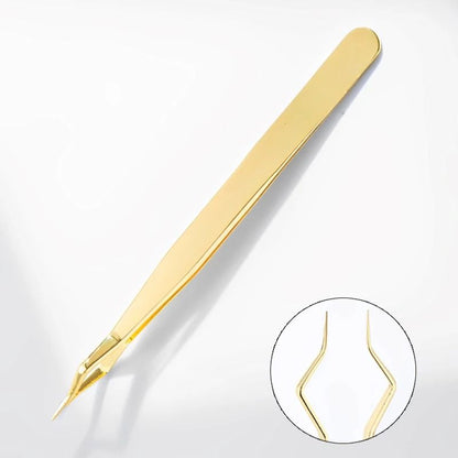 Precision Anti Static Stainless Steel Tweezers for Eyelash and Nail Art